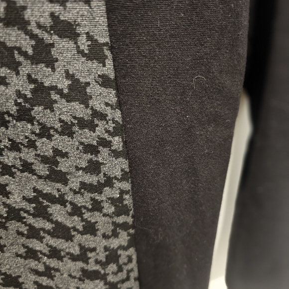 Kenzie Black Gray Color Blocked Houndstooth Scoop NECK Sheath Panel Dress MEDIUM - Picture 3 of 11